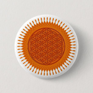 Badge Rond 5 Cm Fleur de design en direct / ensoleillé