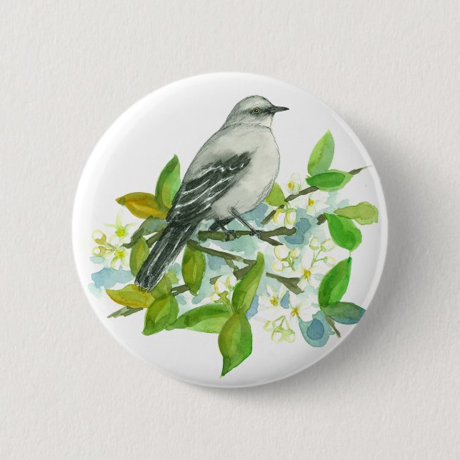 Badge Rond 5 Cm Fleur de frai orangée en fleurs d'orange (Devant)