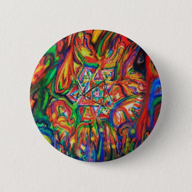 Badge Rond 5 Cm Fleur de la vie (Devant)
