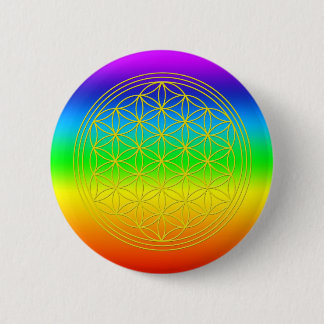 Badge Rond 5 Cm Fleur de la vie chakra 2