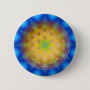 Badge Rond 5 Cm Fleur de la vie Motif 10