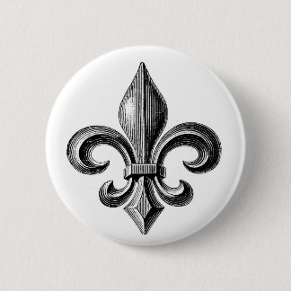 Badge Rond 5 Cm Fleur-De-Lis