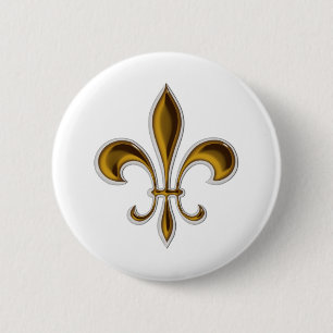 Badge Rond 5 Cm Fleur De Lis