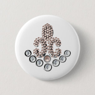 Badge Rond 5 Cm Fleur De Lis