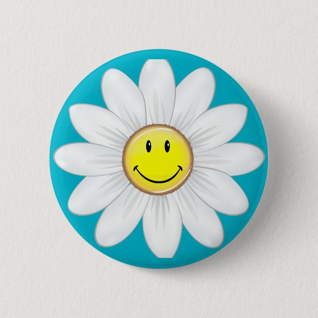 Badge Rond 5 Cm Fleur de sourire de marguerite (Devant)