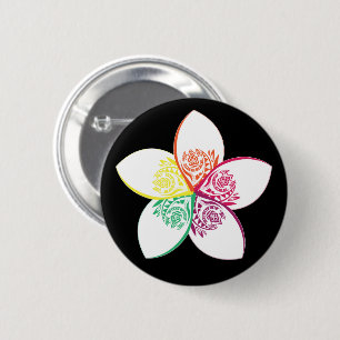 Badge Rond 5 Cm fleur d'île