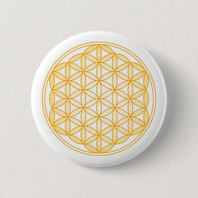 BADGE ROND 5 CM FLEUR D'OR DE LA VIE (Devant)