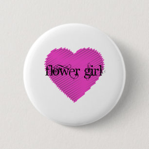 Badge Rond 5 Cm Fleur fille