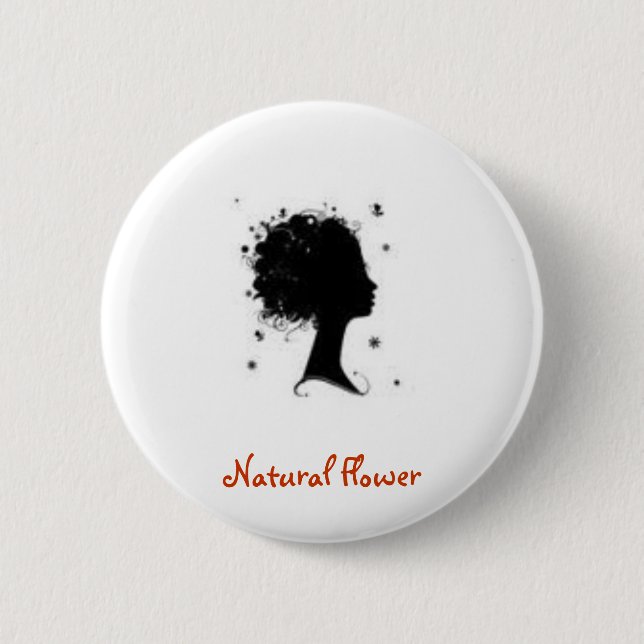 Badge Rond 5 Cm Fleur naturelle (Devant)