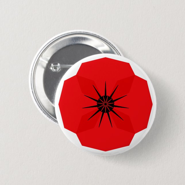 Badge Rond 5 Cm Fleur rouge croupie design commémoratif (Devant & derrière)