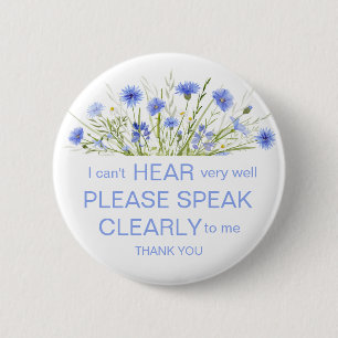 Badge Rond 5 Cm Fleur sauvage bleu dur de l'insigne de pin à oreil