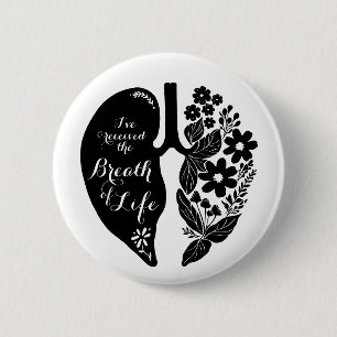 Badge Rond 5 Cm Fleur sauvage de transplantation pulmonaire Respir