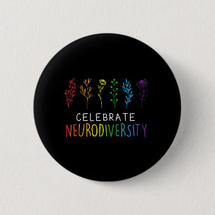 Badge Rond 5 Cm Fleur Sensibilisation sur l'autisme DE NEURODIVERS