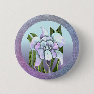 Badge Rond 5 Cm Fleur Smeraldo