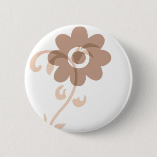 Badge Rond 5 Cm Fleur terreuse d'amusement
