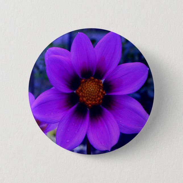 Badge Rond 5 Cm Fleur violette à Dusk (Devant)