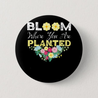 Badge Rond 5 Cm Fleuron Fleuri Où L'On Plante Bouquet