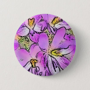 BADGE ROND 5 CM FLEURS