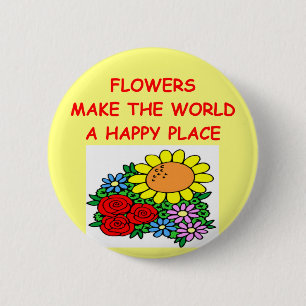 Badge Rond 5 Cm fleurs