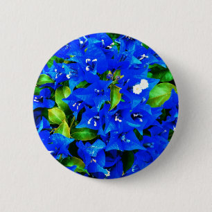 Badge Rond 5 Cm Fleurs bleues vibrantes de bouganvillée