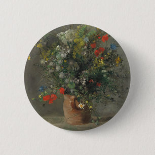 Badge Rond 5 Cm Fleurs dans un vase, c.1866
