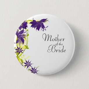 Badge Rond 5 Cm Fleurs de mariage de l'île violette mère de la mar