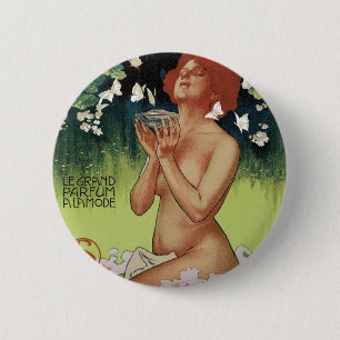 Badge Rond 5 Cm Fleurs de Mousse