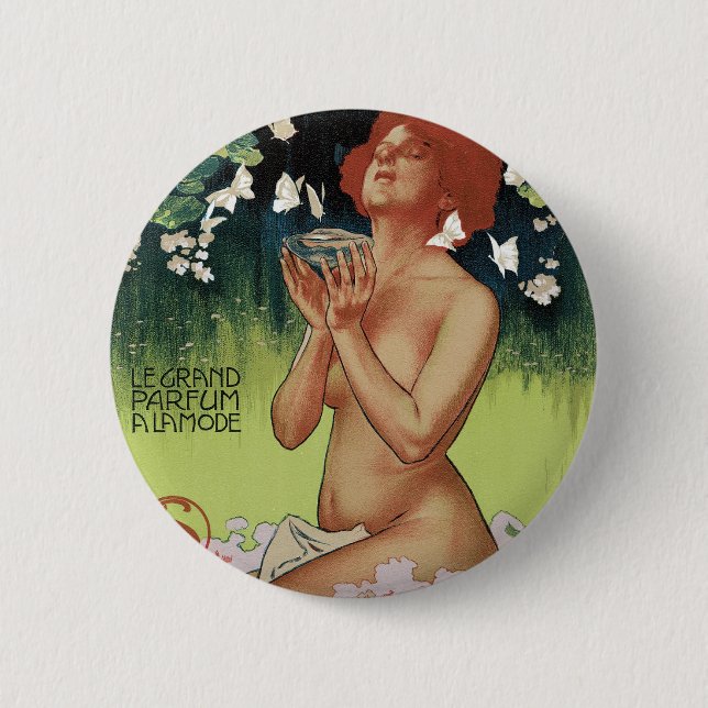 Badge Rond 5 Cm Fleurs de Mousse (Devant)