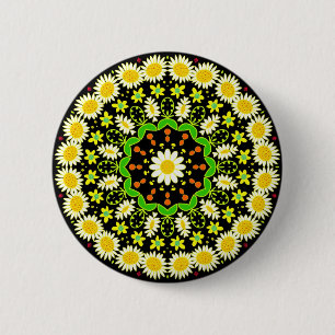 Badge Rond 5 Cm Fleurs de printemps Kaleidoscope 10