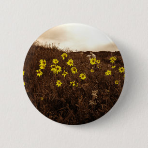 Badge Rond 5 Cm Fleurs de soleil
