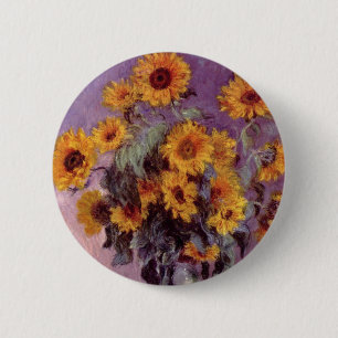Badge Rond 5 Cm Fleurs de soleil par Claude Monet