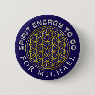 BADGE ROND 5 CM FLEURS DE VIE - ÉNERGIE D'ESPRIT À PARTIR