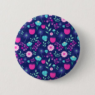 Badge Rond 5 Cm Fleurs délicates et détails botaniques
