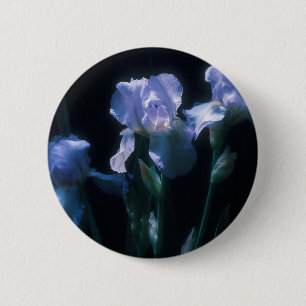 Badge Rond 5 Cm Fleurs d'Iris au Crépuscule