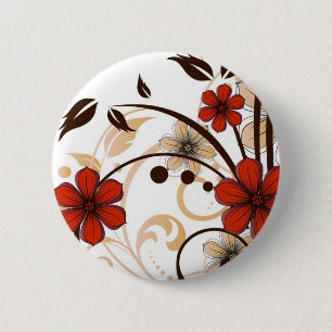 Badge Rond 5 Cm Fleurs fascinantes