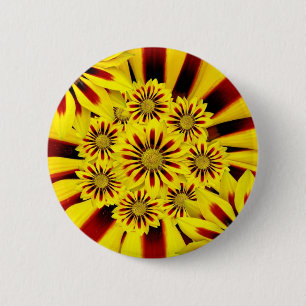 Badge Rond 5 Cm Fleurs jaunes lumineuses