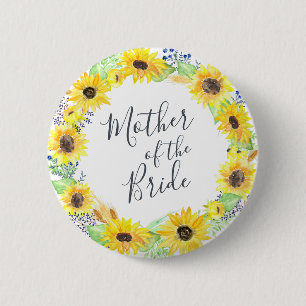 Badge Rond 5 Cm Fleurs Mère de l'Épouse