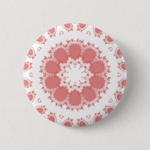 Badge Rond 5 Cm Fleurs roses