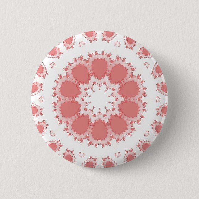 Badge Rond 5 Cm Fleurs roses (Devant)