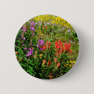 Badge Rond 5 Cm Fleurs sauvages des Rocheuses