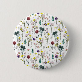 Badge Rond 5 Cm Fleurs Sauvages Vibrantes