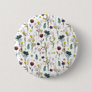 Badge Rond 5 Cm Fleurs Sauvages Vibrantes