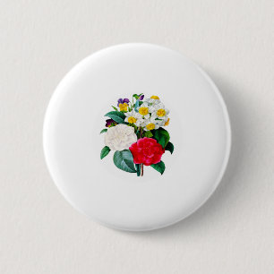 Badge Rond 5 Cm Fleurs vintages
