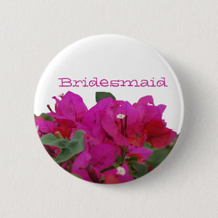 Badge Rond 5 Cm Fleurs vives de demoiselle d'honneur
