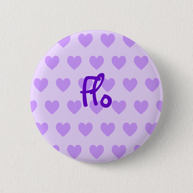 Badge Rond 5 Cm Flo en violet (Devant)