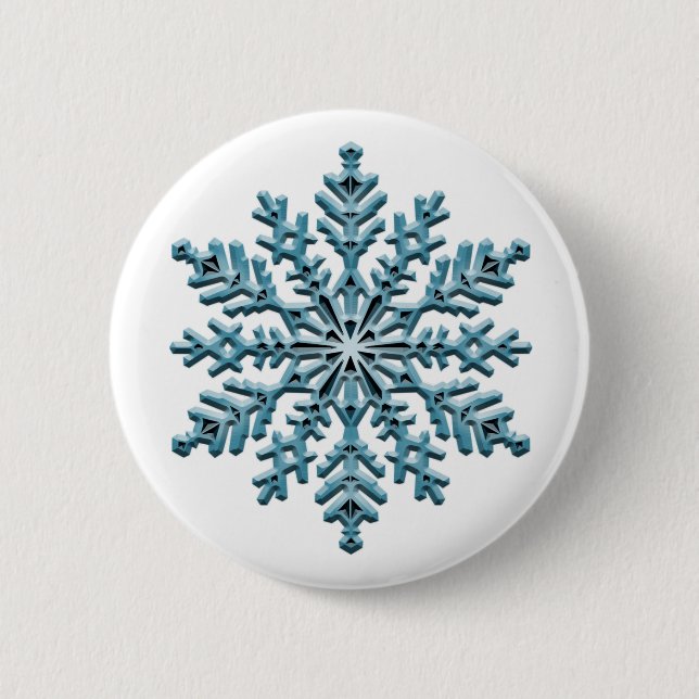 Badge Rond 5 Cm Flocon de neige (Devant)