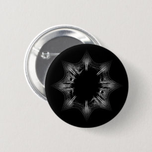 Badge Rond 5 Cm Flocon de neige à trou noir