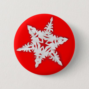 Badge Rond 5 Cm Flocon de neige de papier