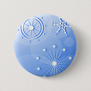 Badge Rond 5 Cm Flocons de neige