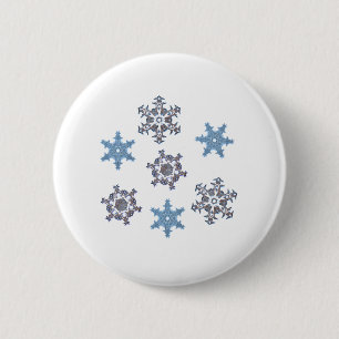 Badge Rond 5 Cm Flocons de neige d'hiver